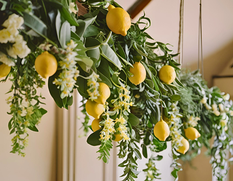 Ceiling Garland with Foliage and Fruit