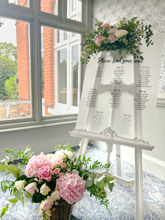 Easel Welcome Sign with Flowers