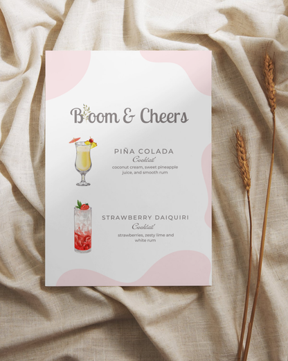 Personalised Drinks Menu